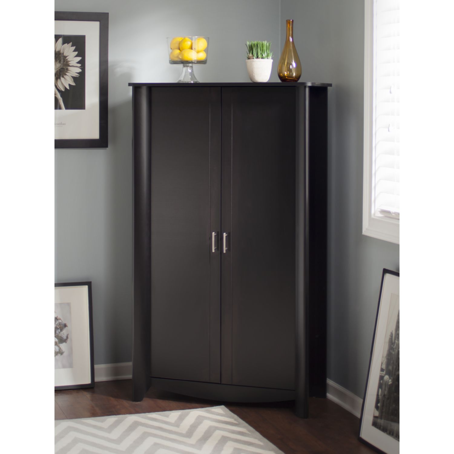 Bush Furniture Aero 2-Door Tall Storage in Classic Black