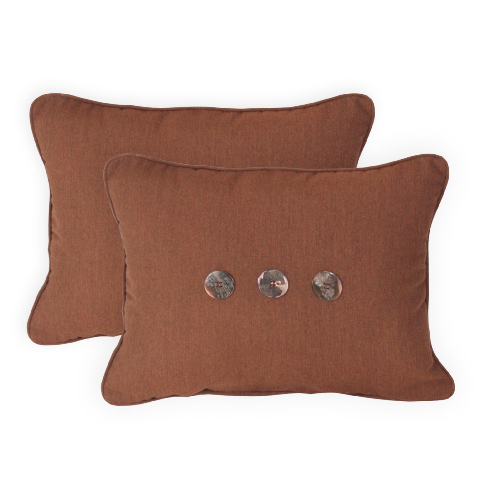 Pack of 2 Deluxe (16" x 20") Three Button Pillows - Color:  Canvas Teak