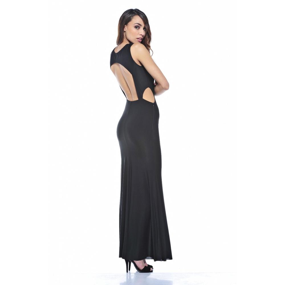 AX Paris Women's Backless Side Cut Out Maxi Black Dress - Online Exclusive