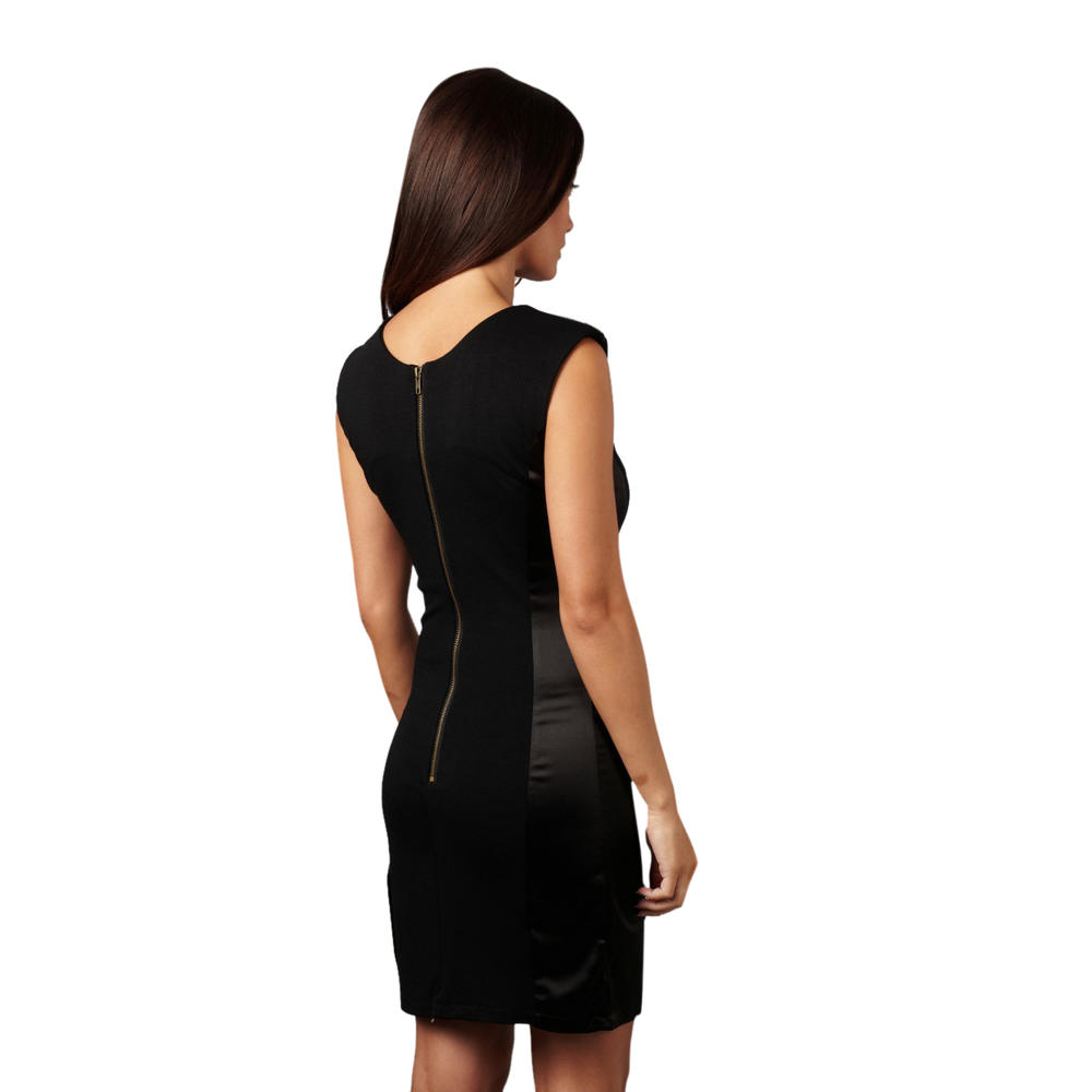 AX Paris Women&#8217;s Zip Detail Dress-6 (BLACK) - Online Exclusive