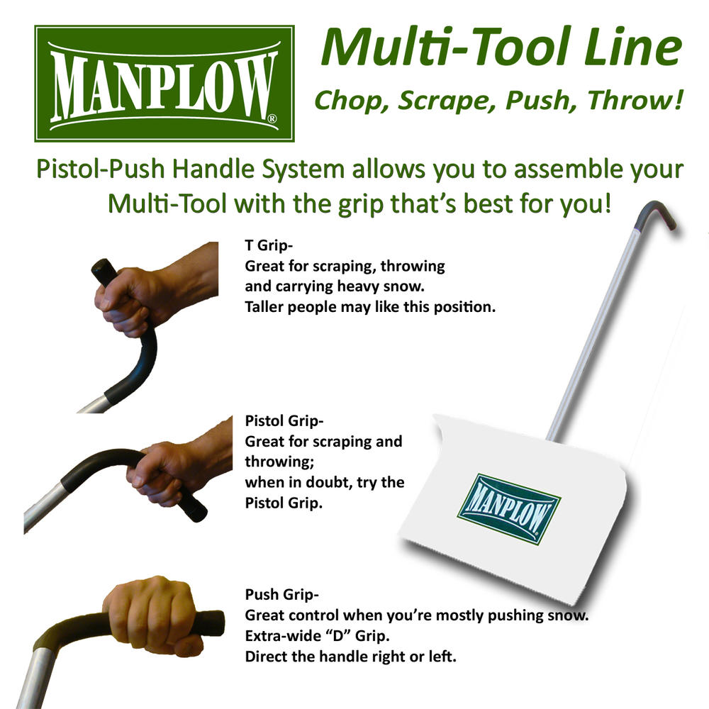 Multi-Tool 24 Inch Snow Shovel with Pistol-Push Handle