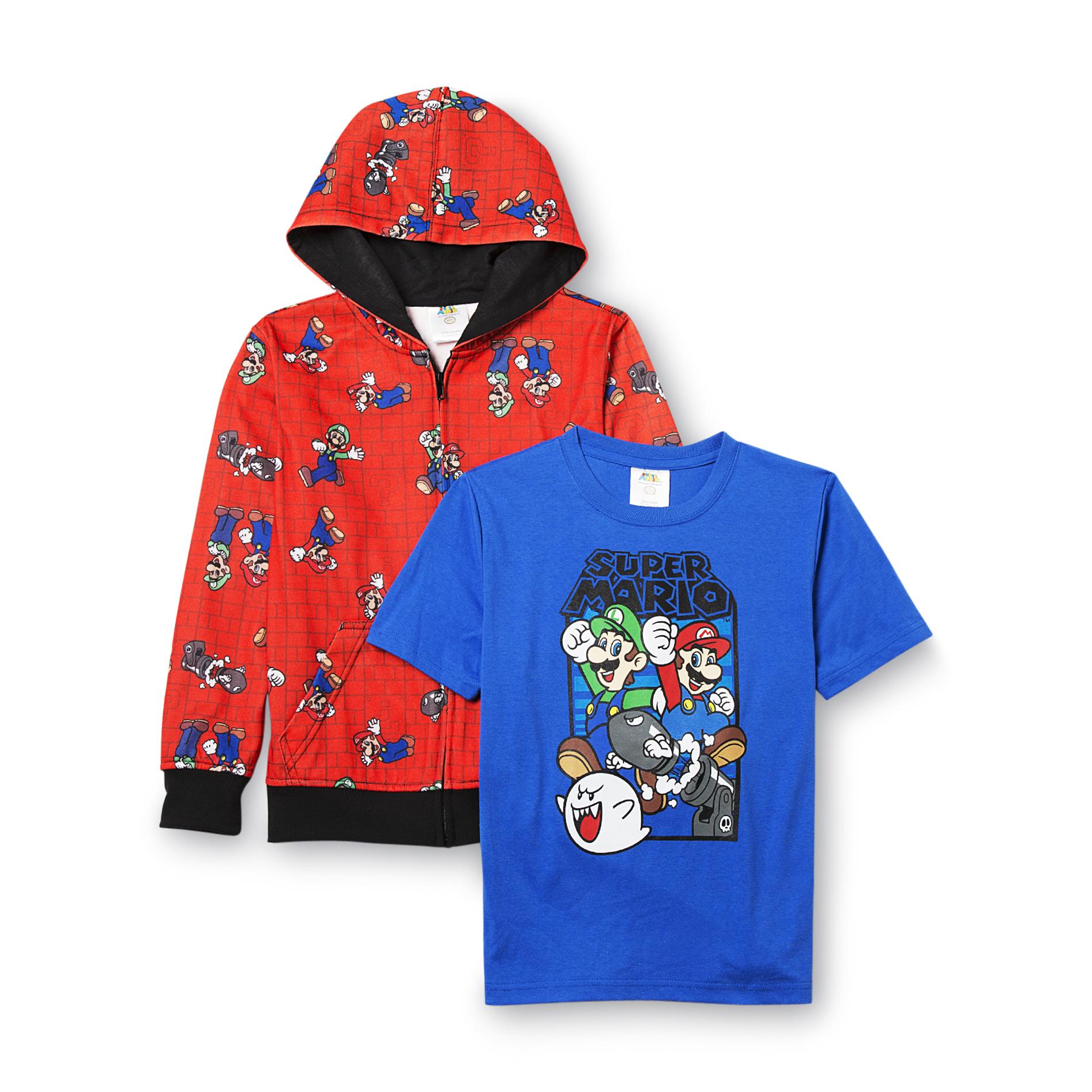 Nintendo Boy's Super Mario Hoodie Jacket & TShirt
