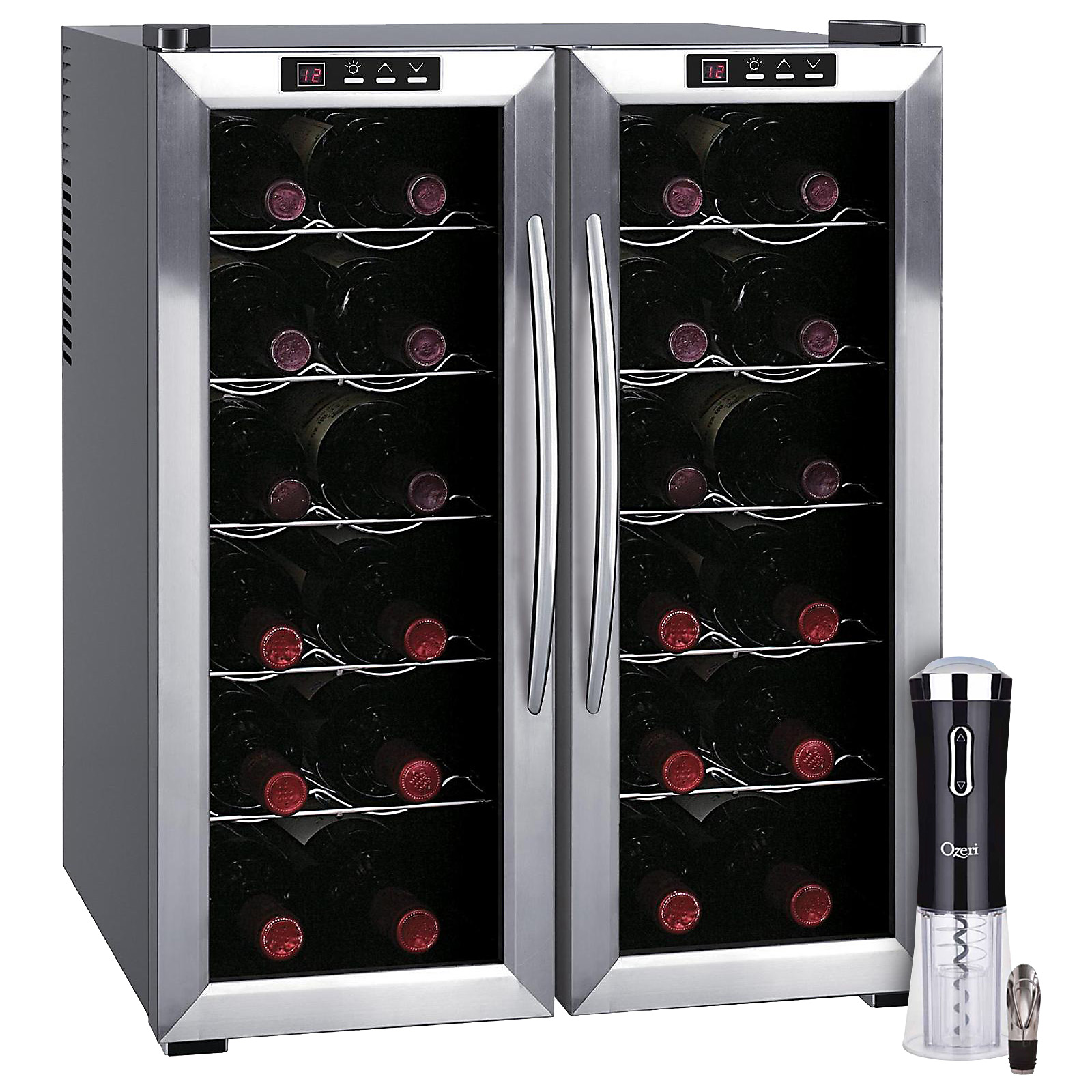 SPT Double-Door Dual-Zone Thermo-Electric Wine Cooler with ...