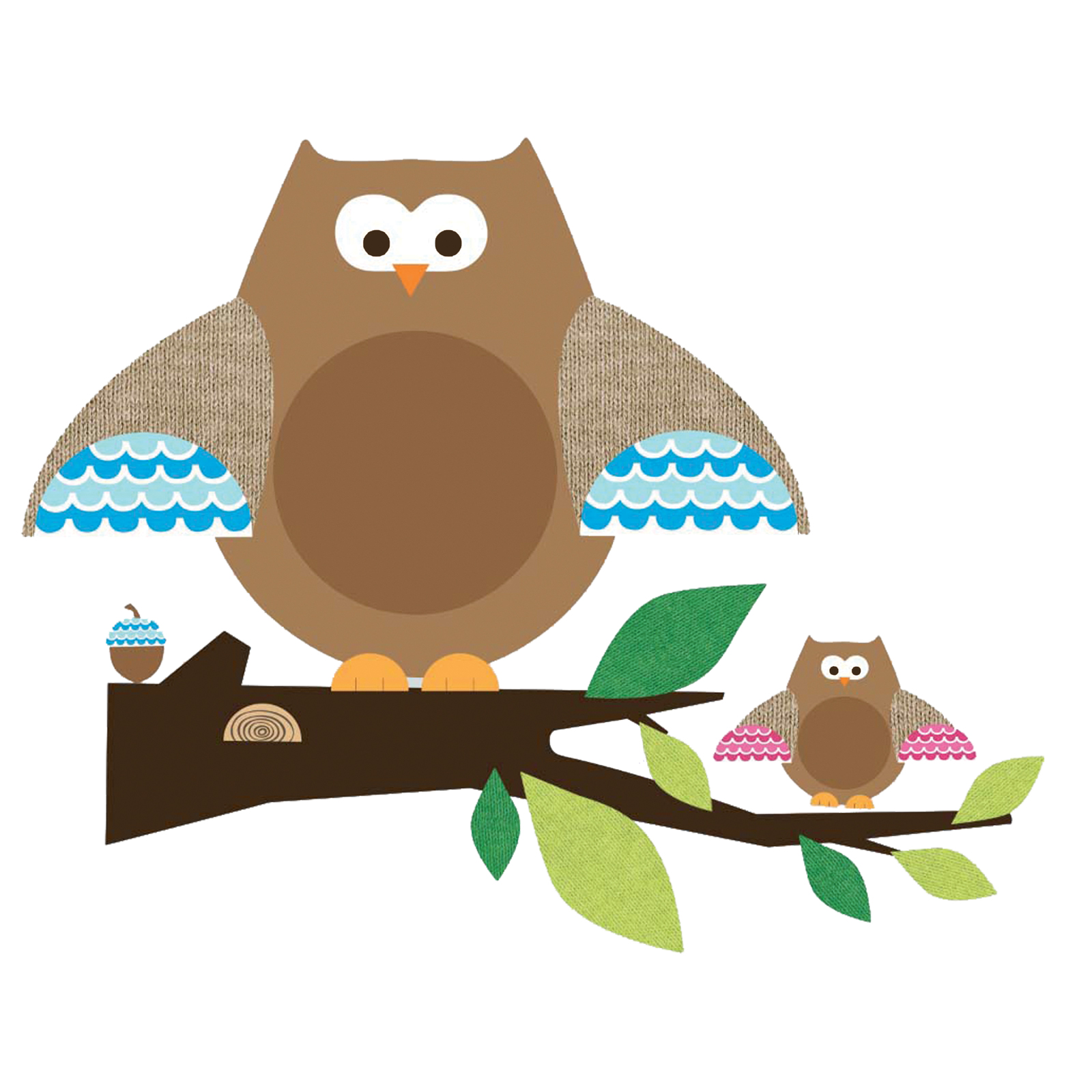 ONE decor Owls and Branches Giant Wall Decals