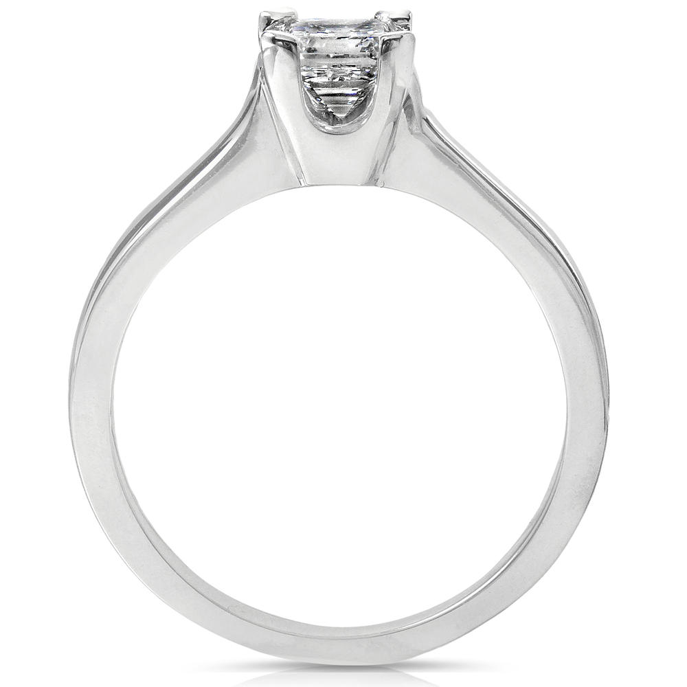 Asscher Cut Diamond Engagement Solitaire Ring 1/2 Carat (ct. tw) in 14K White Gold