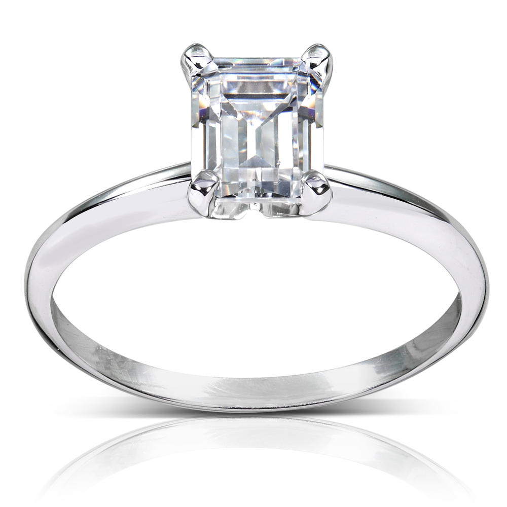 Emerald Cut Diamond Solitaire Ring 1 Carat (ct. tw) in 14k White Gold