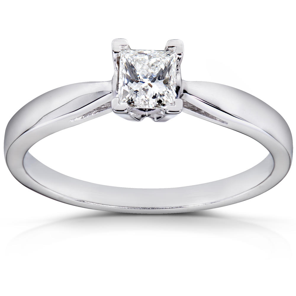Princess Cut Diamond Solitaire Engagement Ring 1/4 Carat (ct. tw) in 14k White Gold