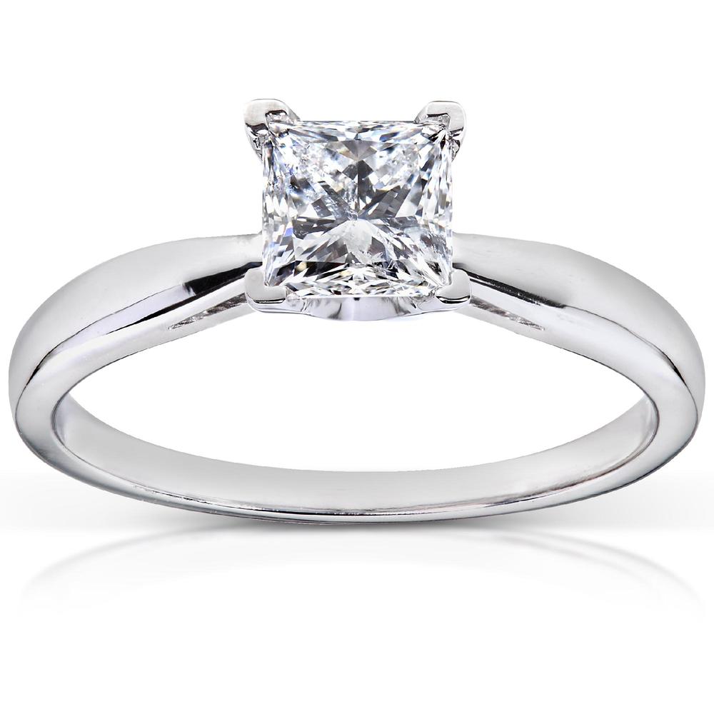 Princess Cut Diamond Solitaire Engagement Ring 3/4 Carat (ct. tw) in 14k White Gold