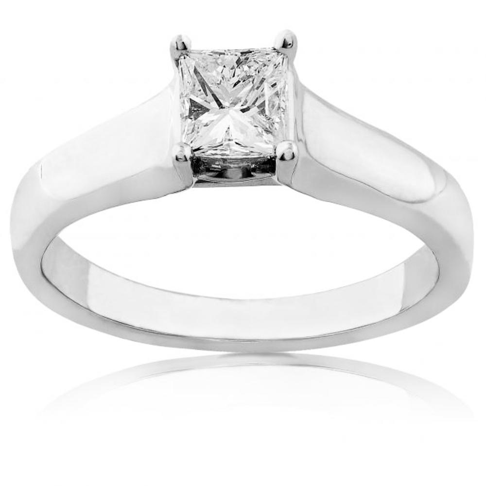 Princess Cut Diamond Engagement Solitaire Ring 1/3 Carat (ct. tw) in 14K White Gold
