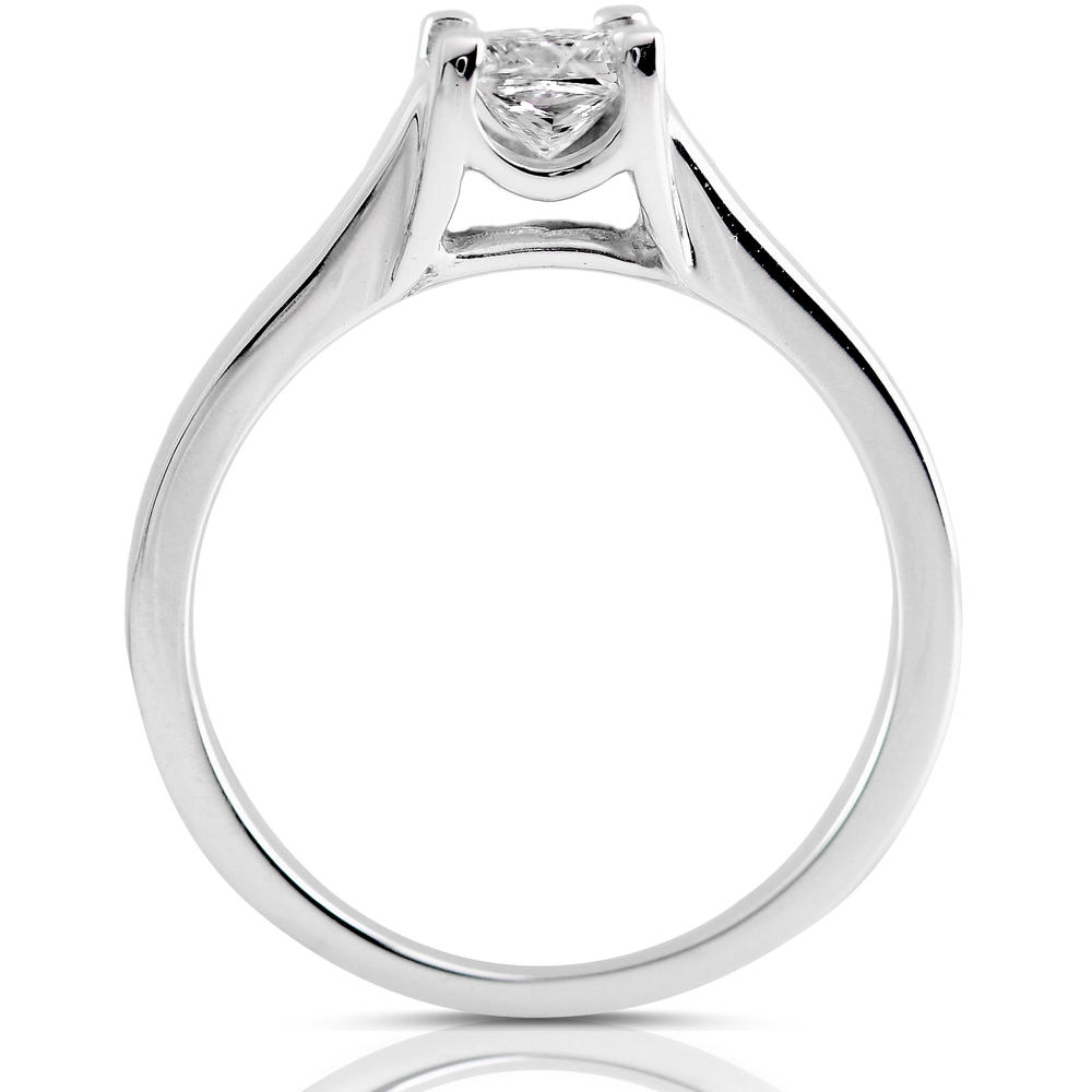 Princess Cut Diamond Engagement Solitaire Ring 1/2 Carat (ct. tw) in 14K White Gold