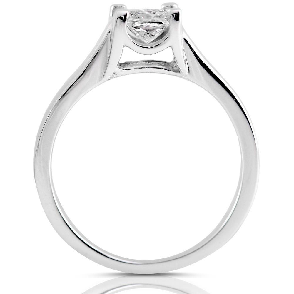 Princess Cut Diamond Engagement Solitaire Ring 5/8 Carat (ct. tw) in 14K White Gold