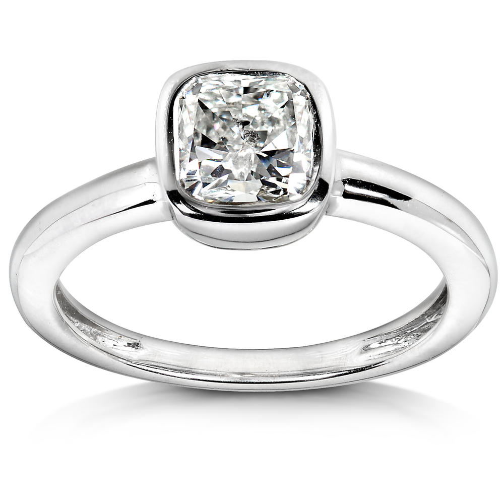 Cushion Cut Diamond Engagement Solitaire Ring 1 carat (ct. tw) in 14k White Gold