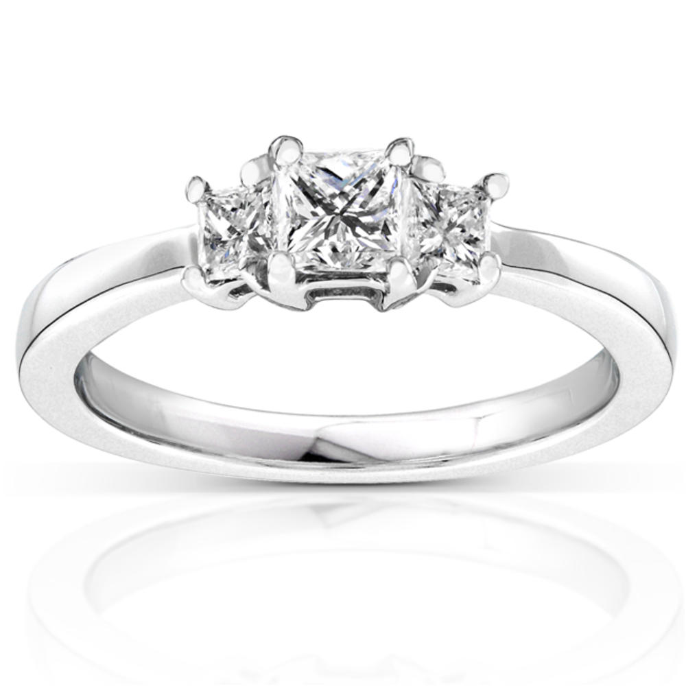 Three-Stone Diamond Engagement Ring 1/2 carat (ct. tw) in 14K White Gold