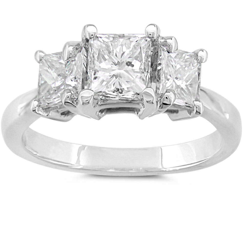Three-Stone Diamond Engagement Ring 2 Carats (ct. tw) in 14K White Gold