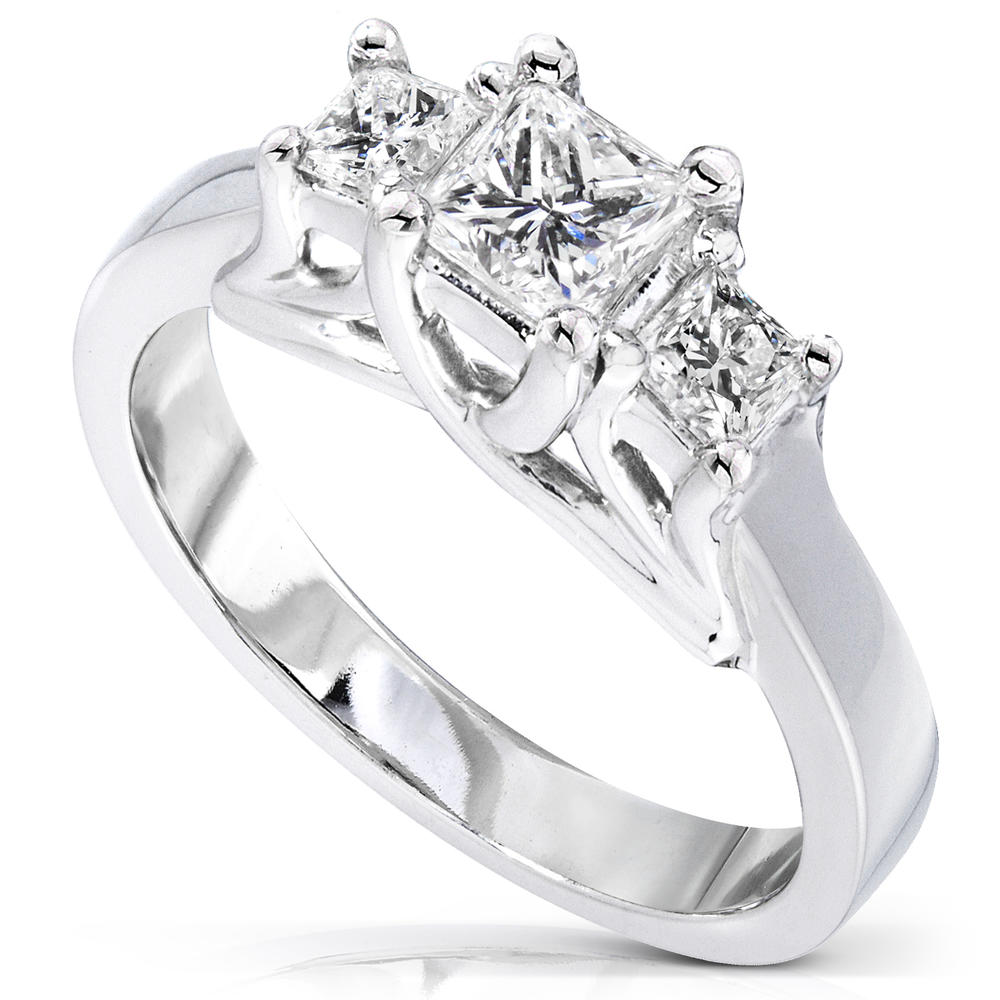 Three-Stone Diamond Engagement Ring 3/4 Carats (ct. tw) in 14K White Gold