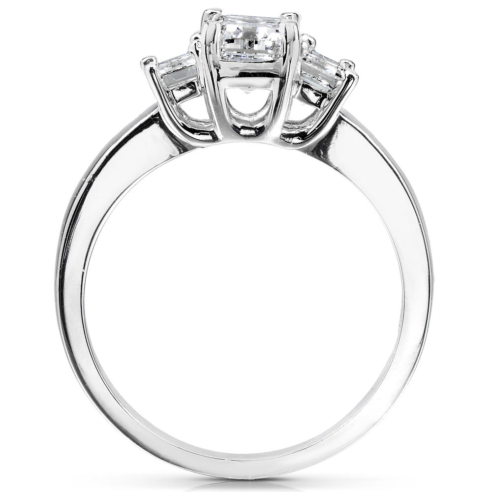 Emerald Cut Three-Stone Diamond Engagement Ring 1 1/4 carats (ct. tw) in 14K White Gold