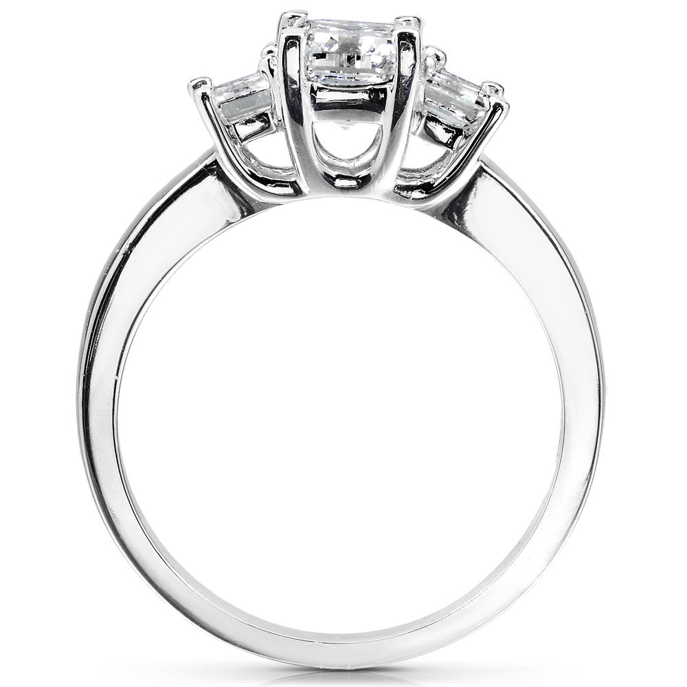 Emerald Cut Three-Stone Diamond Engagement Ring 1 5/8 carats (ct. tw) in 14K White Gold