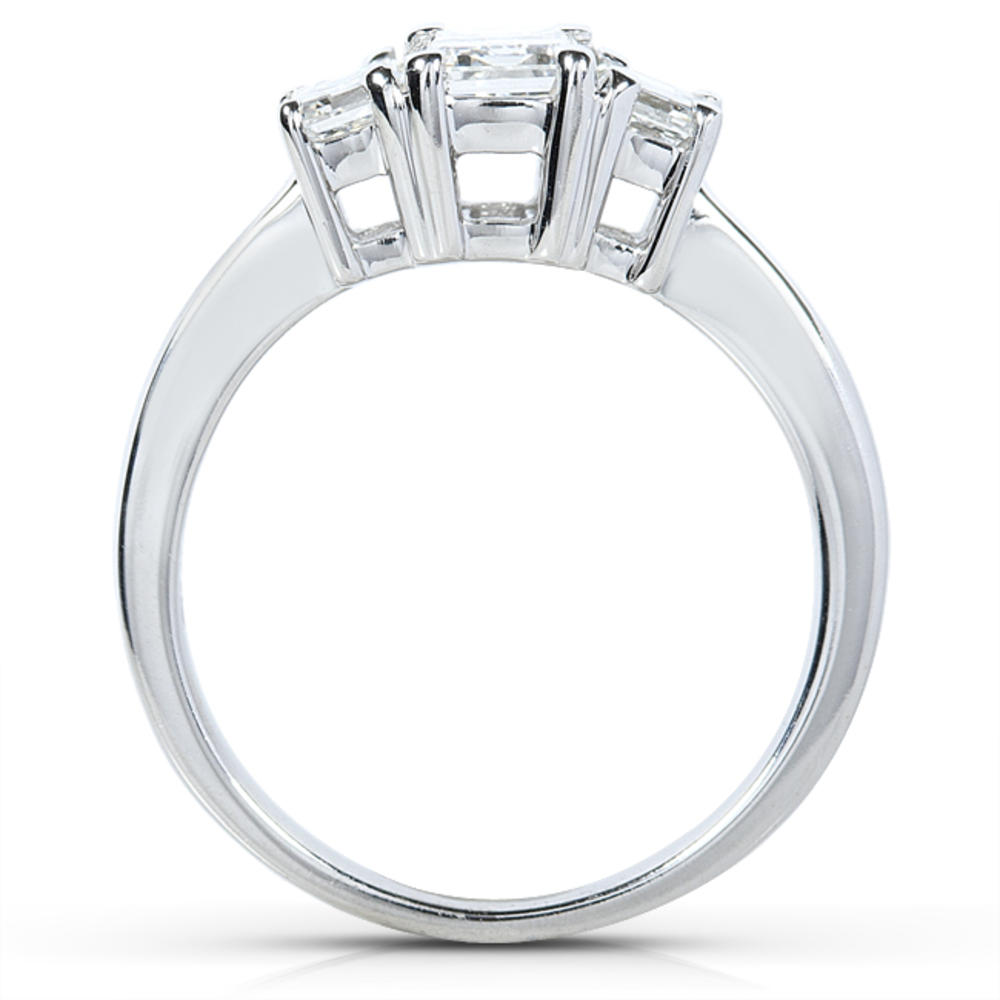 Emerald Cut Diamond Three Stone Engagement Ring 1 Carat (ct. tw) in 14k White Gold