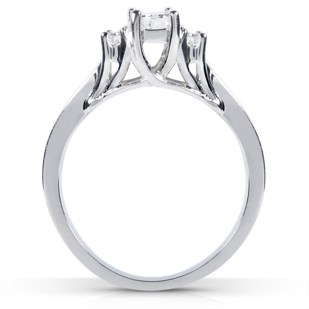 Emerald Cut Diamond Three-Stone Engagement Ring 3/4 carat (ctw) in 14K White Gold