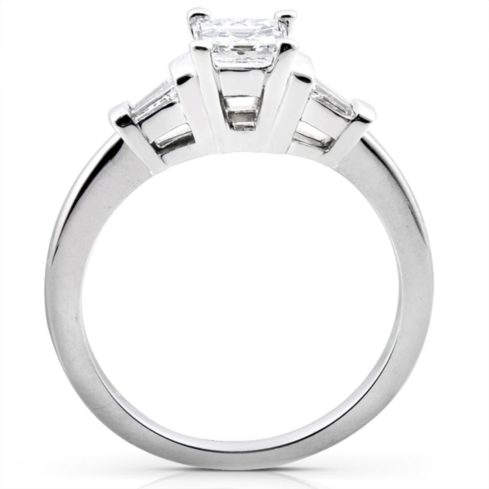 Three Stone Asscher & Baguette Diamond Engagement Ring 3/4 Carat (ct.tw) in 14K White Gold