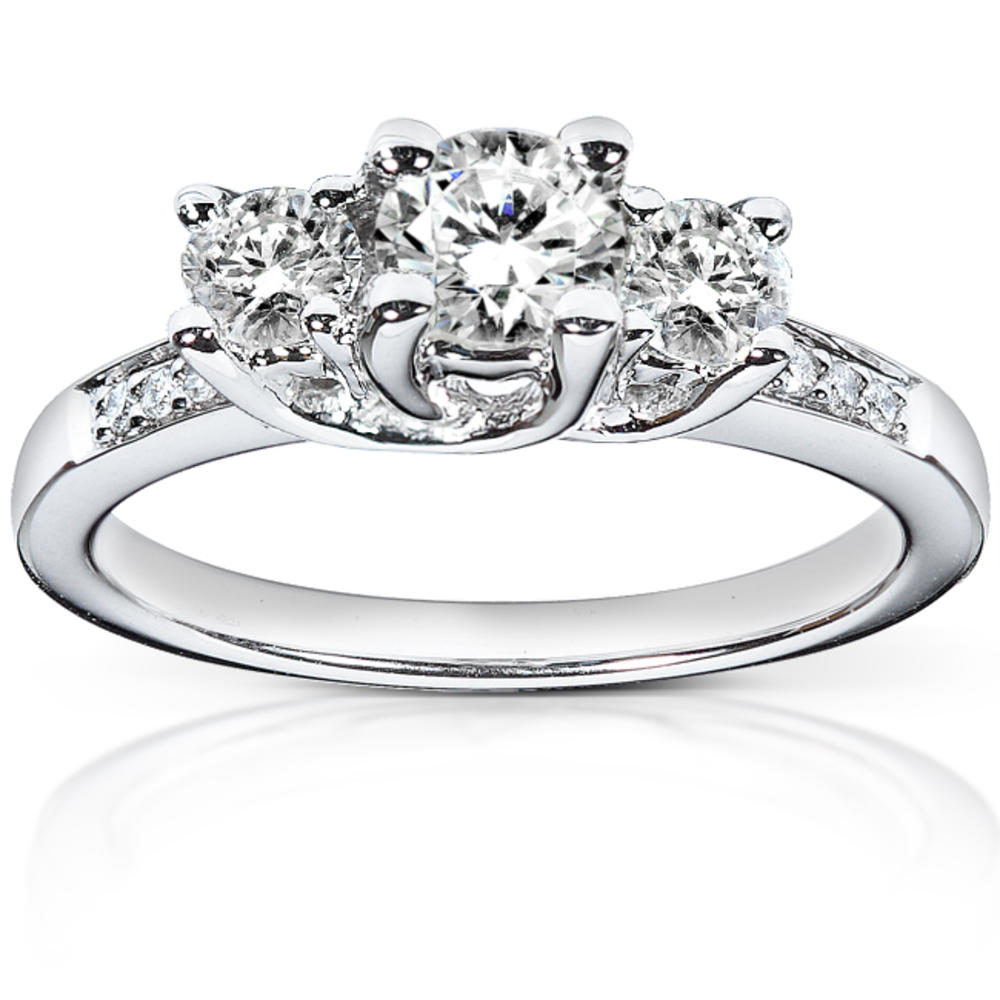 Diamond Three-Stone Engagement Ring 1 carat (ct.tw) in 14K White Gold