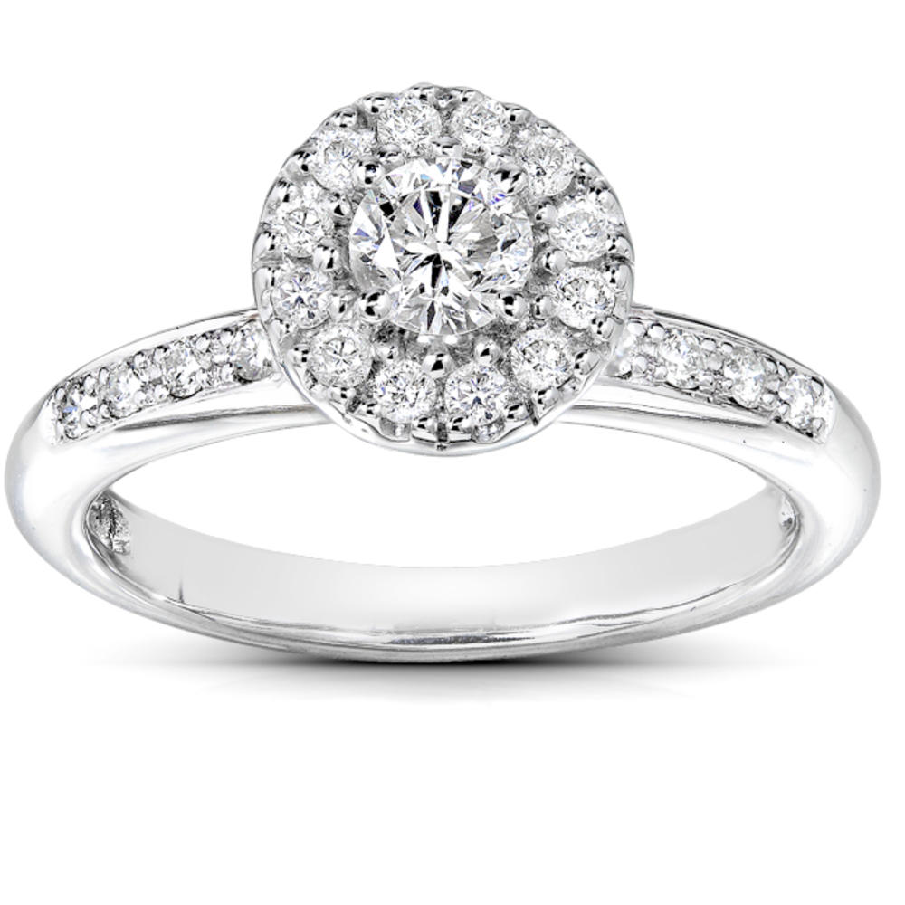 Round Brilliant Diamond Engagement Ring 1/2 Carat (ct.tw) in 14K White Gold