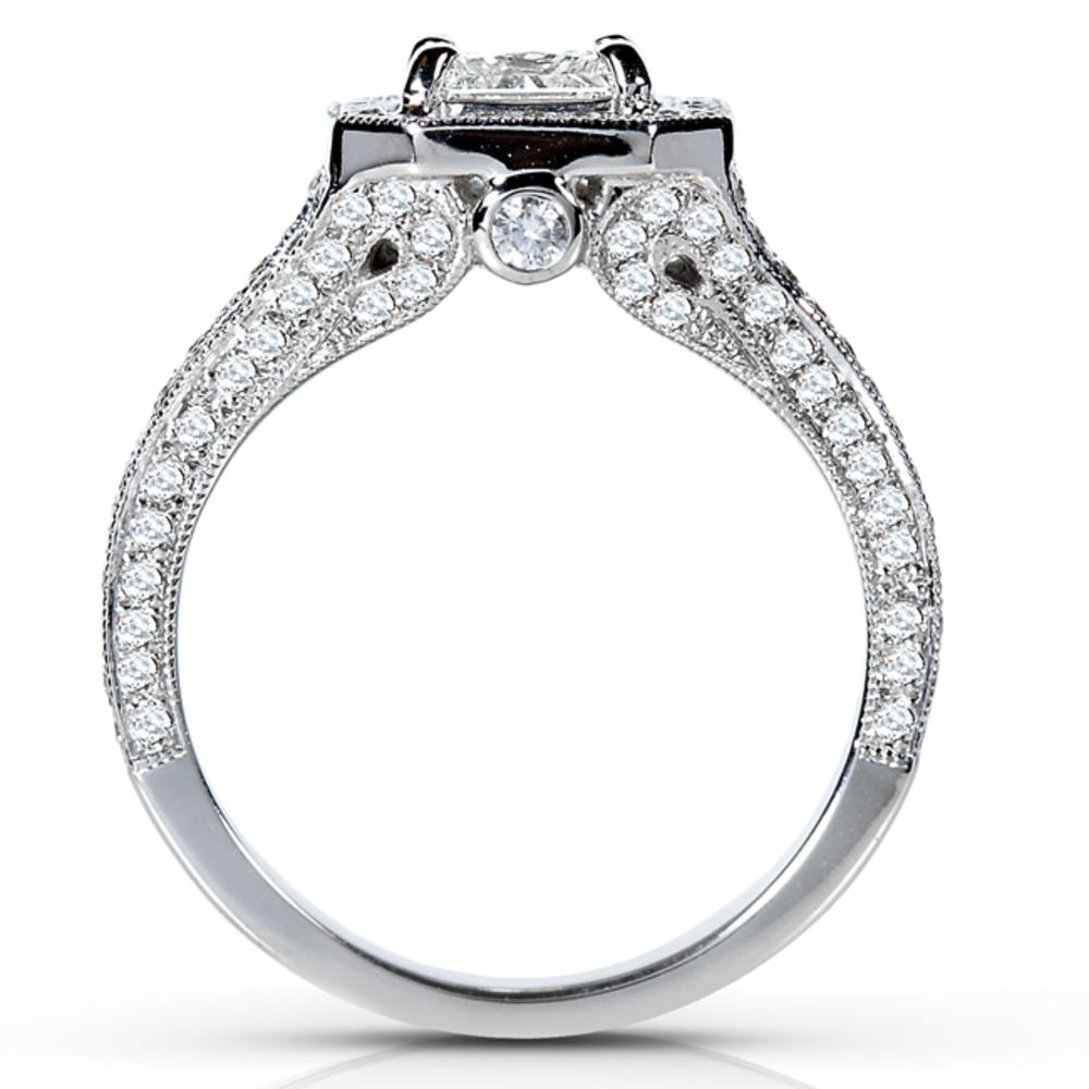 Asscher Diamond Engagement Ring 1 1/3 Carat in 14K White Gold