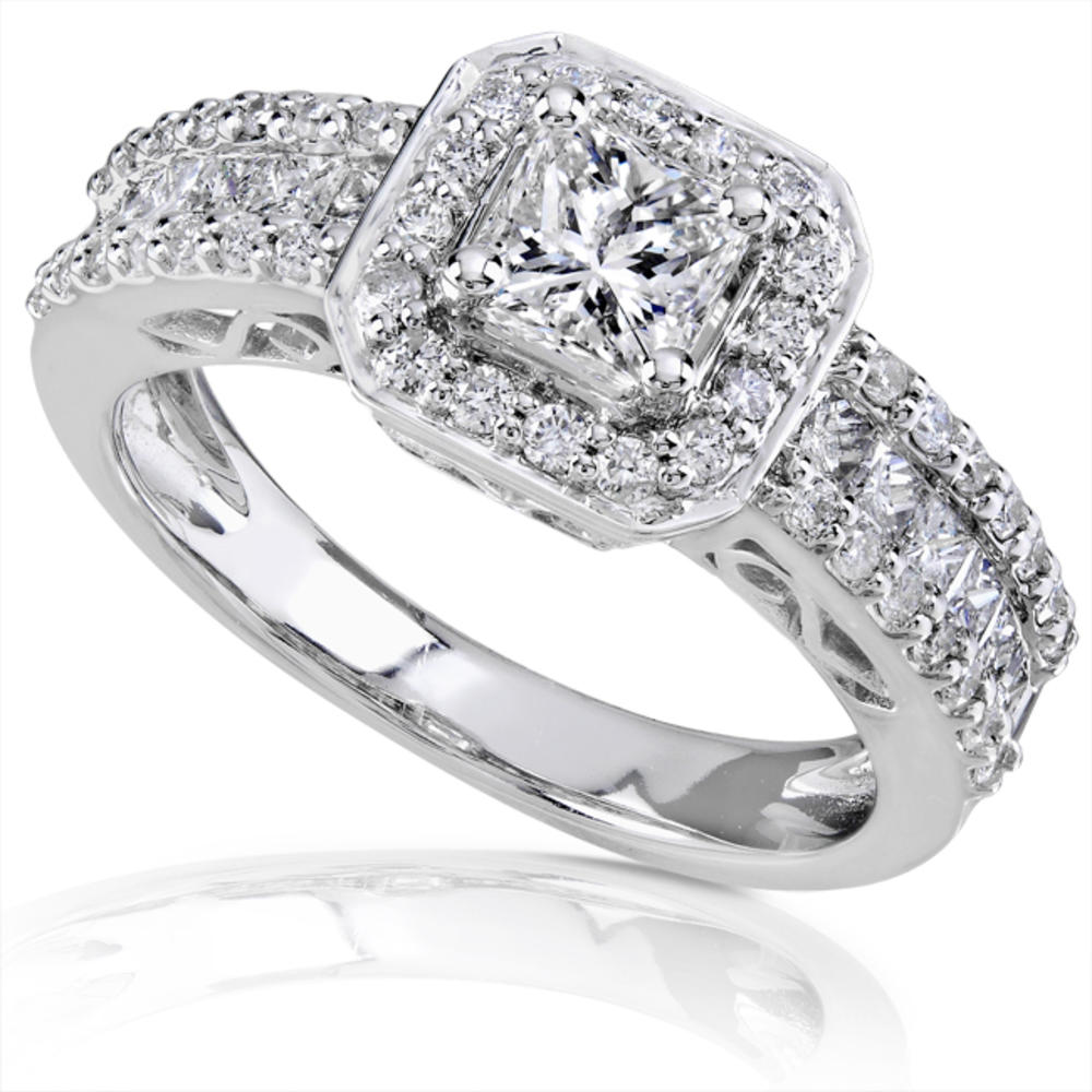 Princess Diamond Engagement Ring 1 1/4 Carat (ct.tw) in 14K White Gold