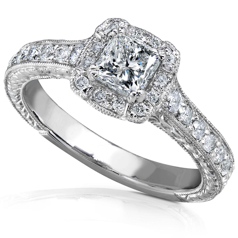 Princess Diamond Engagement Ring 3/4 Carat (ct.tw) in 14K White Gold
