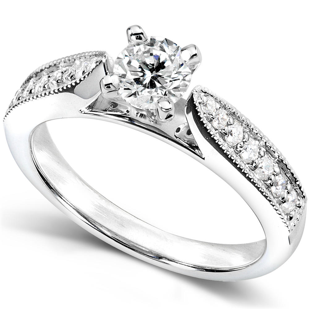 Round Diamond Engagement Ring 5/8 carat (ct.tw) in 14k White Gold