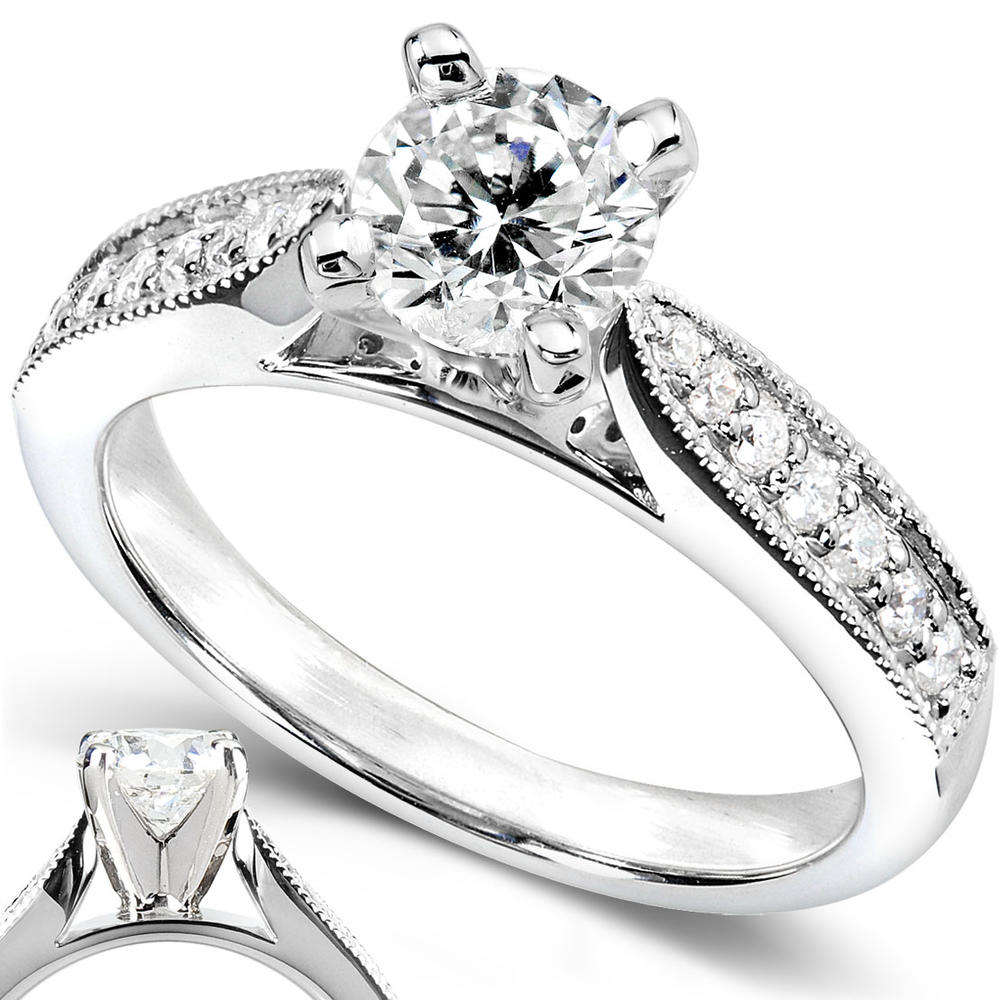 Round Diamond Engagement Ring 1 1/6 carat (ct.tw) in 14k White Gold