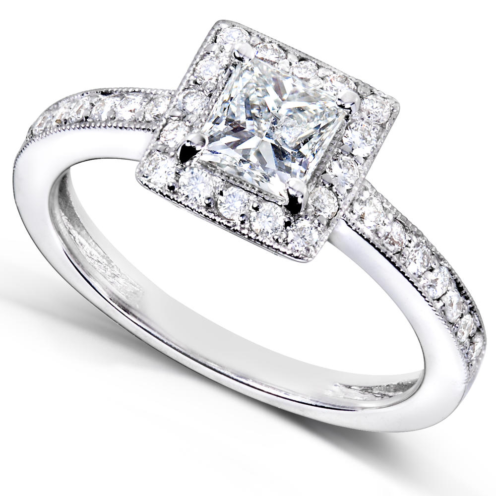 Princess Diamond Engagement Ring 3/4 carat (ct.tw) in 14k White Gold