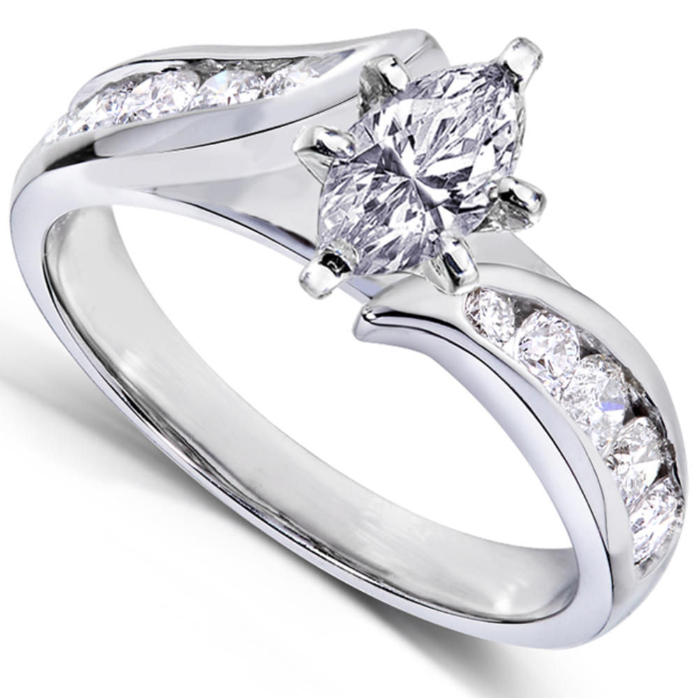 Marquise Diamond Engagement Ring 1 1/4 Carat (ct.tw) in 14k White Gold