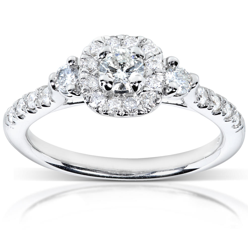 Diamond Three-Stone Engagement Ring 1/2 carat (ct.tw) in 14K White Gold