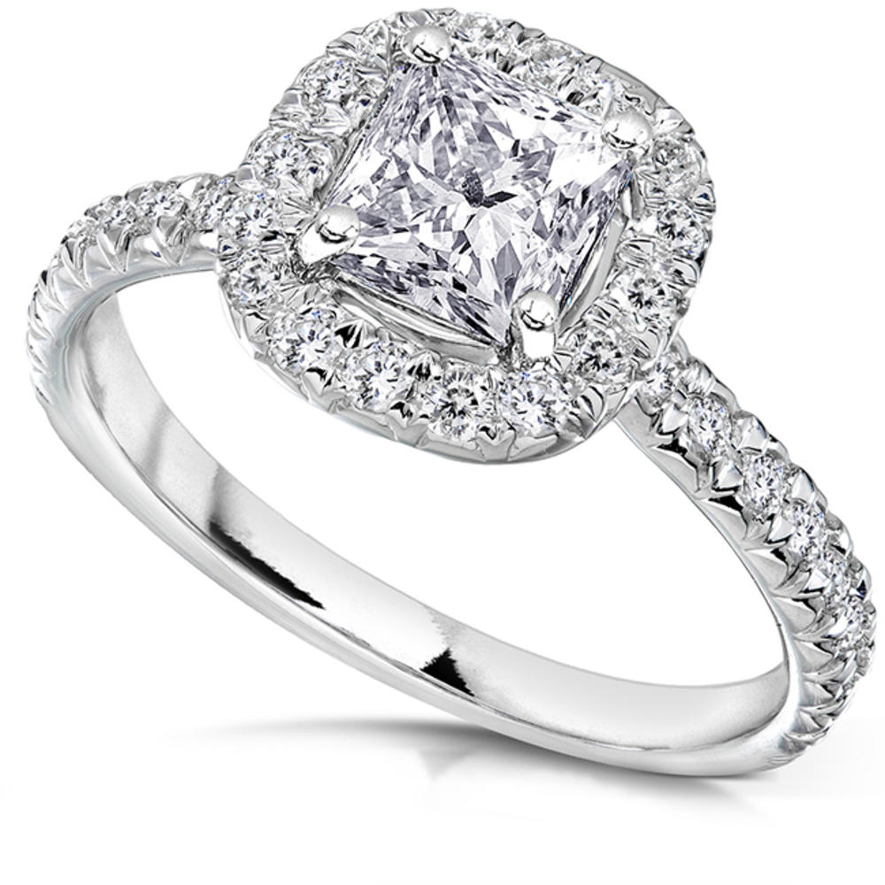 Princess Cut Diamond Engagement Ring 1 2/5 Carat (ct.tw) in 14k White Gold