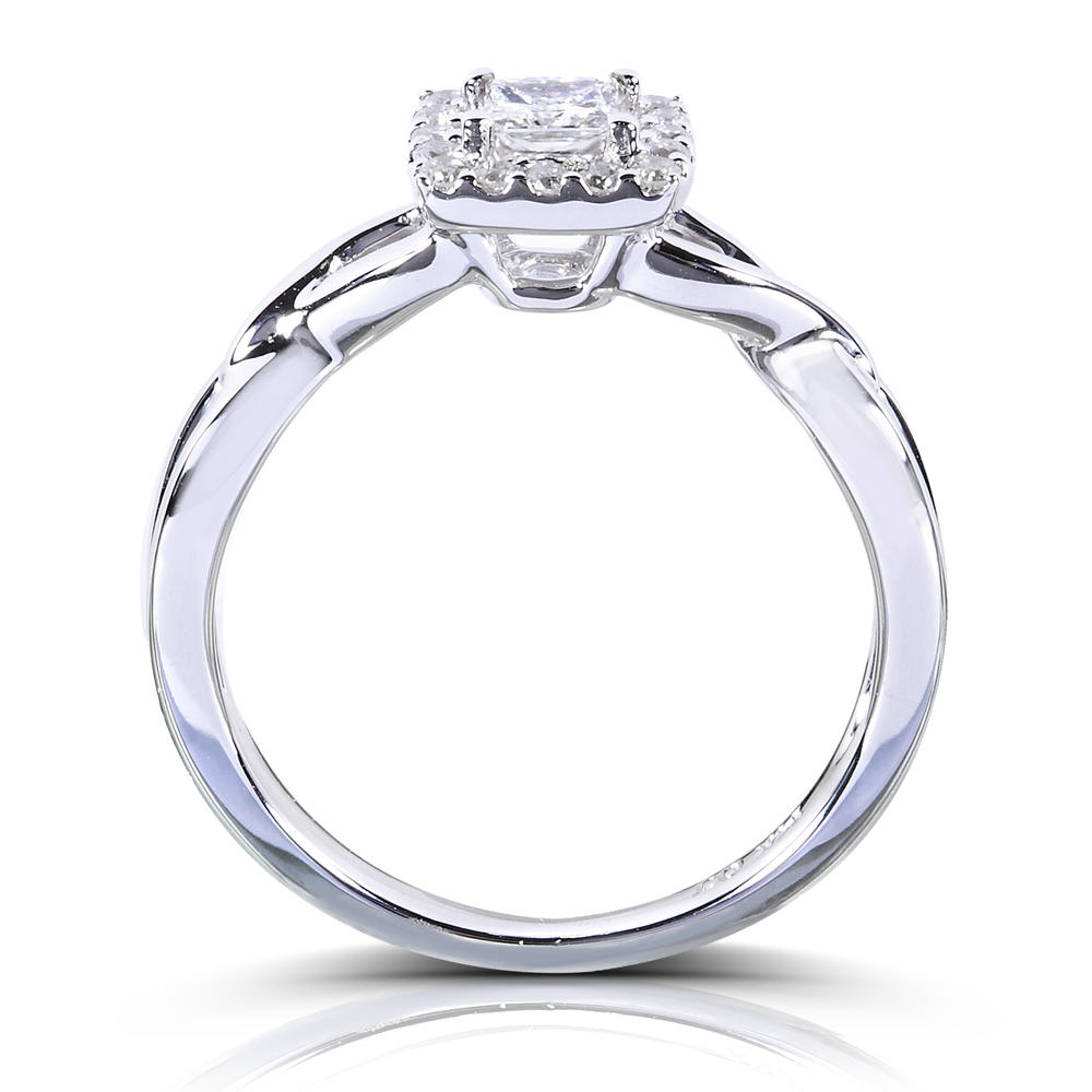 Princess Cut Diamond Engagement Ring 1/3 Carat (ct.tw) in 14k White Gold