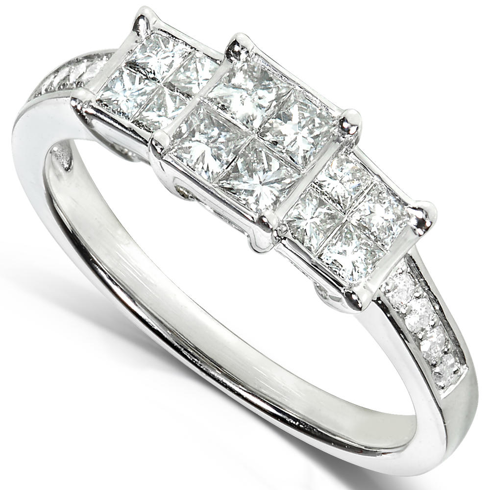 Diamond Three-Stone Engagement Ring 1/2 carat (ctw) in 14k White Gold