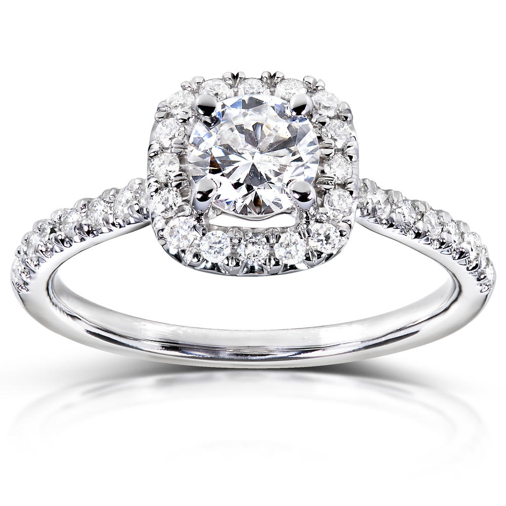 Round Diamond Engagement Ring 3/4 carats (ct.tw) in 14k White Gold