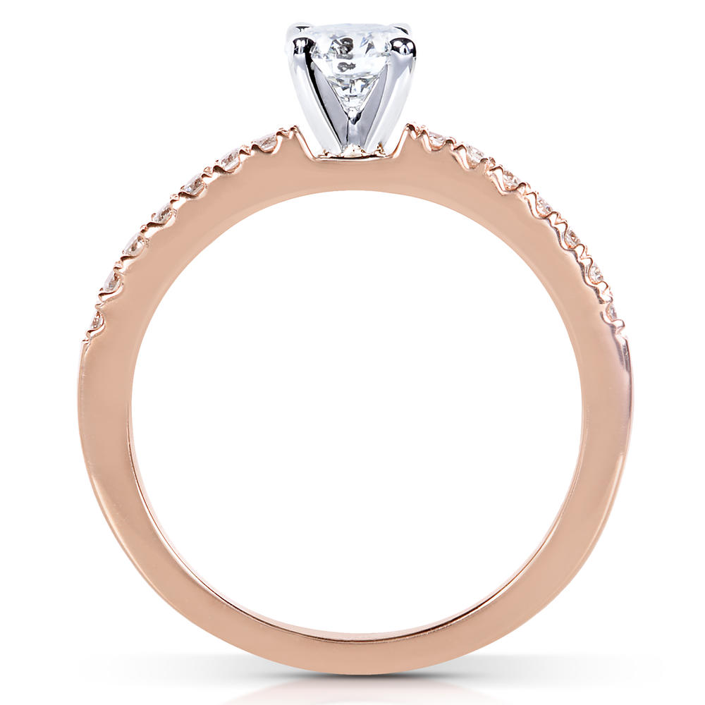 Round Brilliant Diamond Engagement Ring 1/2 Carat (ct.tw) in 14k Rose Gold