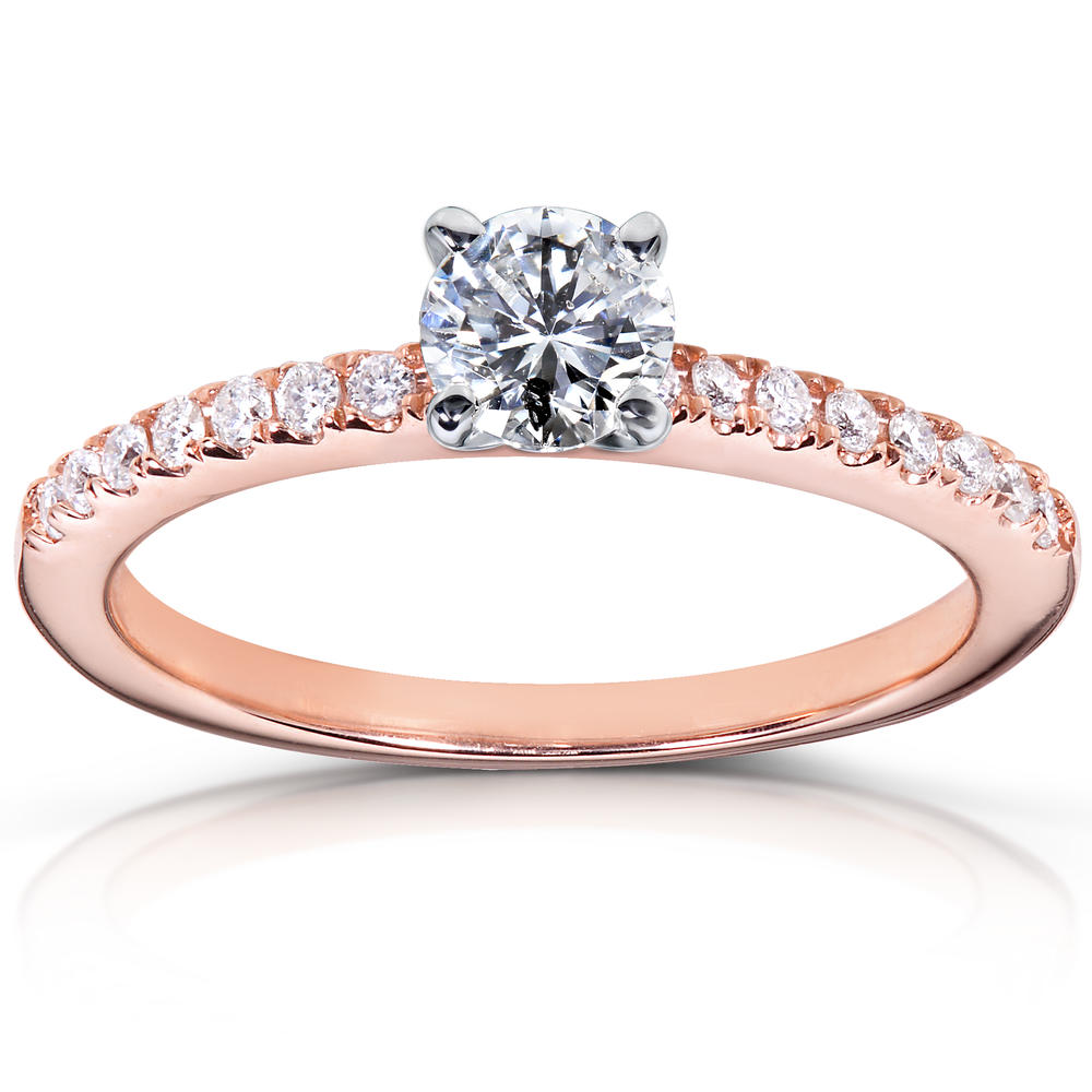 Round Brilliant Diamond Engagement Ring 5/8 Carat (ct.tw) in 14k Rose Gold