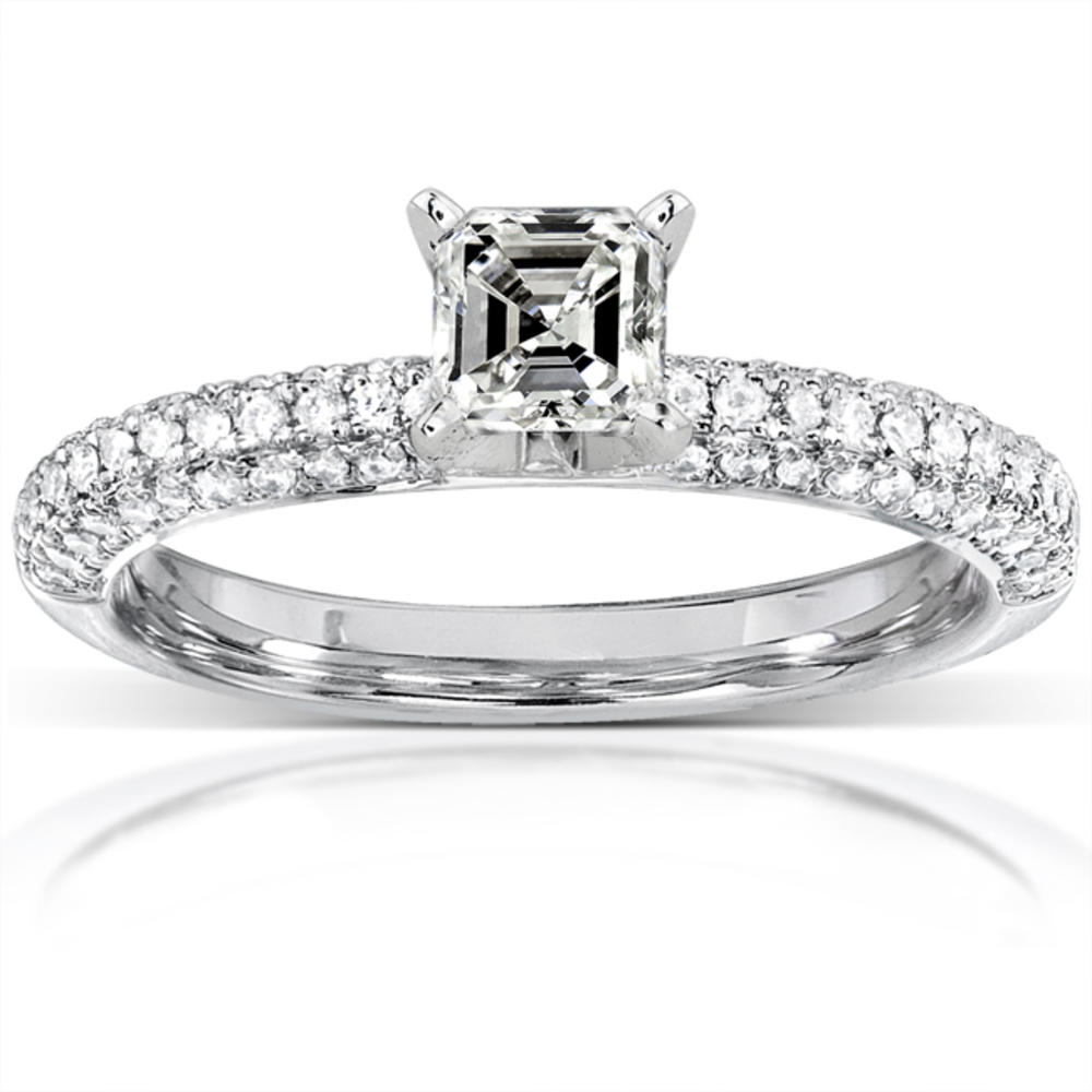 Asscher Diamond Engagement Ring 1/2 Carat (ct.tw) in 14K White Gold