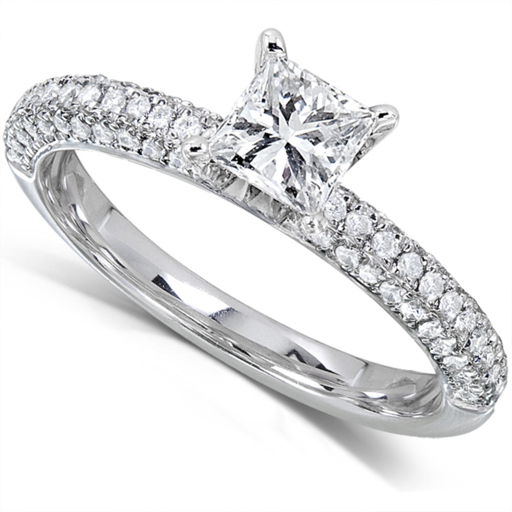 Princess Diamond Engagement Ring 3/4 Carat (ct.tw) in 14K White Gold