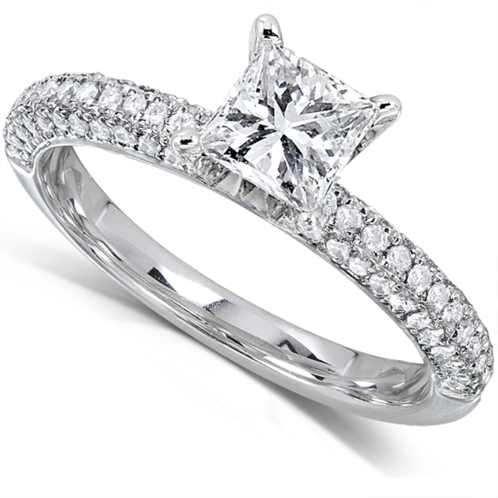 Princess Diamond Engagement Ring 1 Carat (ct.tw) in 14K White Gold