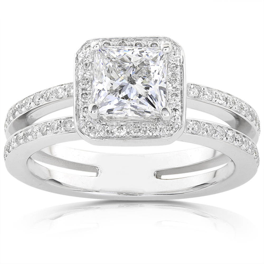 Princess Cut Diamond Engagement Ring 1 1/3 Carat (ct.tw) in 14k White Gold
