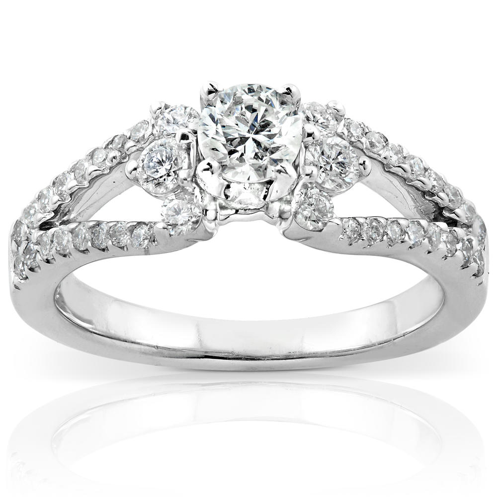 Split-Shank Diamond Engagement Ring 3/4 carat (ct.tw) in 14k White Gold