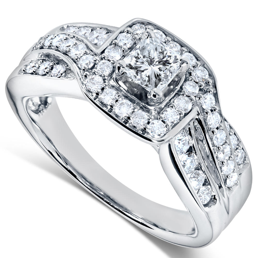 Diamond Engagement Ring 7/8 carat (ct.tw) in 14k White Gold