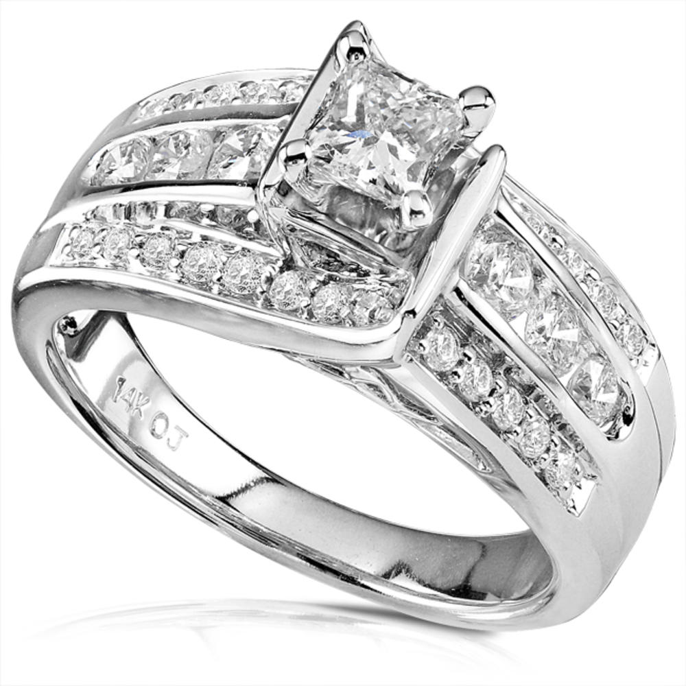 Princess Diamond Engagement Ring 7/8 Carat (ct.tw) in 14K White Gold