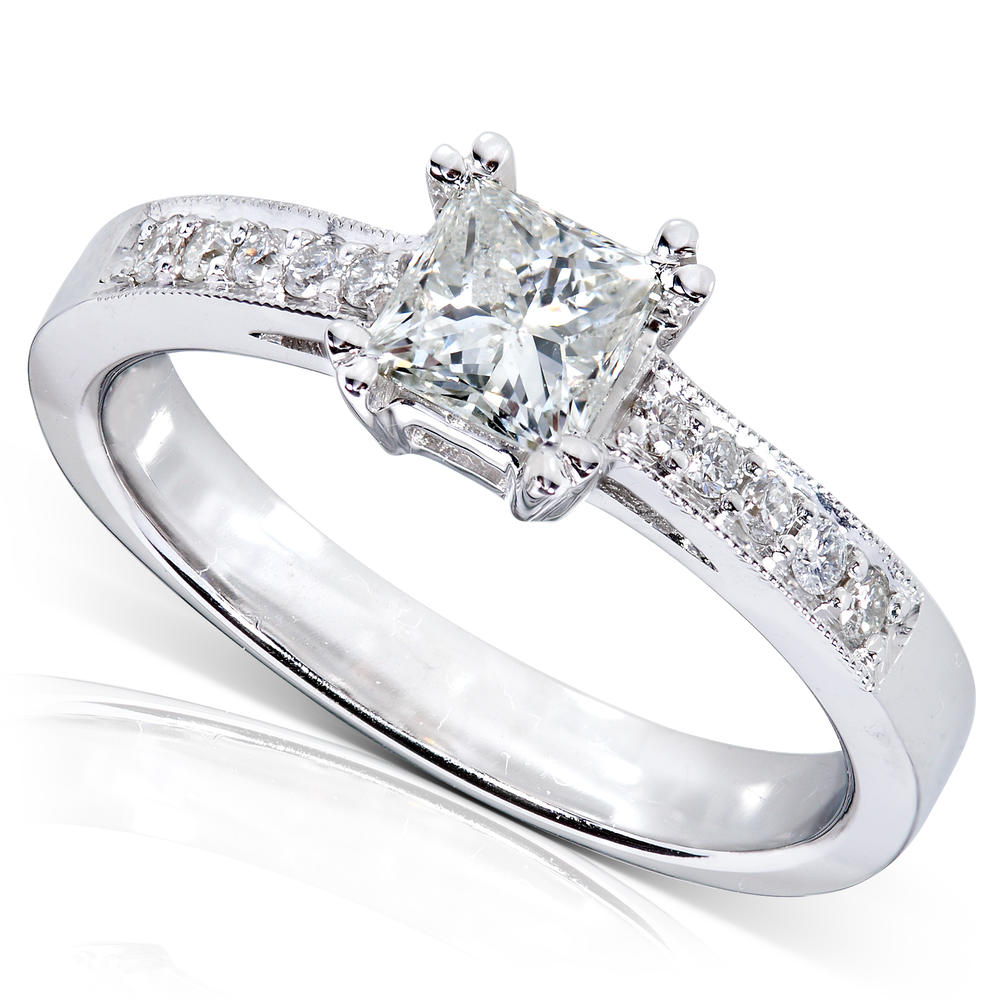 Princess Diamond Engagement Ring 3/5 Carat (ct.tw) in 14K White Gold