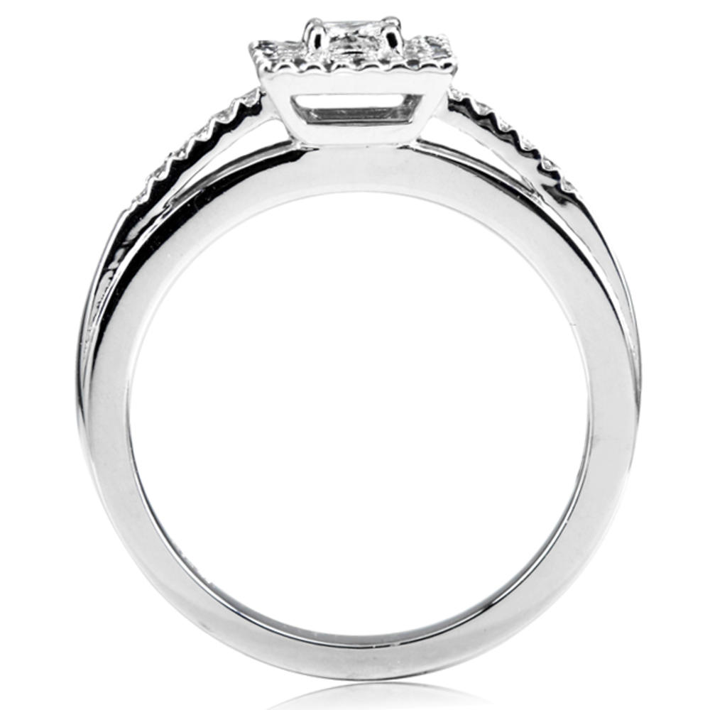 Black and White Diamond Engagement Ring 1/3 carat (ct.tw) in 10k White Gold