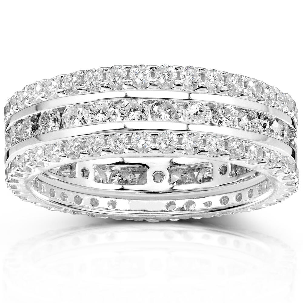 Diamond Eternity Bands 2 Carats (ct.tw) Round-Cut in 14k White Gold
